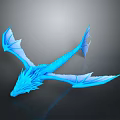 Blue Dragon Game Movie Character 3D Model With Wings Tail And Scaly Texture