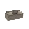 Modern Light Beige Fabric Double Sofa With Comfortable Cushions And Elegant Design 3d model