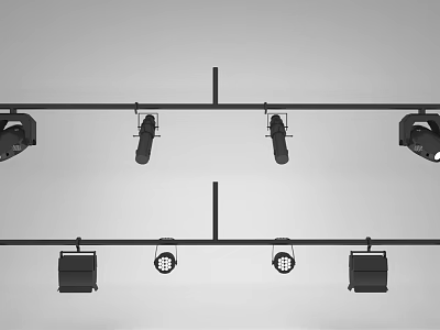 Modern Track Mounted Downlights And Spotlights For Indoor Ceiling Lighting 3d model