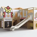MapleBear Themed Playground With Slide And Wooden Structure