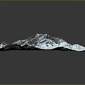 Snowy Mountain Terrain Model With Snow Covered Peaks And Rocky Ridges
