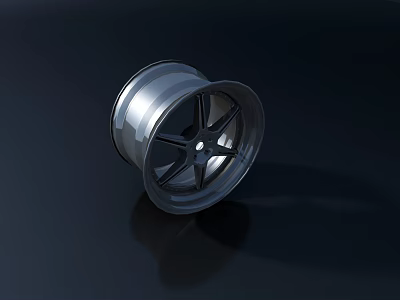 Tire With Modern Alloy Wheel Featuring Silver Finish And Black Spokes 3d model