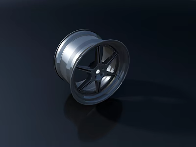 Tire With Modern Alloy Wheel Featuring Silver Finish And Black Spokes 3d model Tire With Modern Alloy Wheel Featuring Silver Finish And Black Spokes 3d model