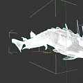 Realistic Striped Aquatic Fish with Spiked Fins and Yellow Eyes 3D Render