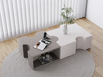 Modern Puzzle Coffee Table Combination 3d model