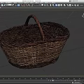 Handwoven Wicker Basket With Lid And Brown Beige Handle Design