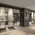 Jewelry Store Luxurious Interior With Elegant Displays And High-End Lighting