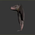 3D Bat Character Model With Spread Wings And Pink Body Rendering 3d model