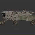 Futuristic Off Road Exploration Vehicle With Metallic Mechanical Structure And Large Wheels