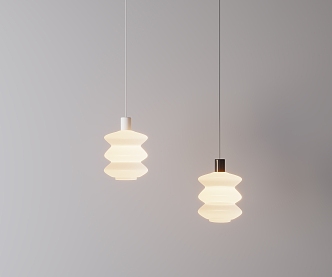 Modern chandelier cream small chandelier 3d model