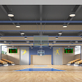 modern basketball court 3d model