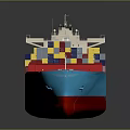 Modern Maritime Cargo Transportation Ship With Stacked Colorful Containers On Deck