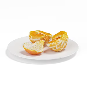 food fruit plate oranges 3d model
