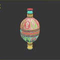 Elegant Decorative Vase With Gold And White Patterns And Intricate Design Details