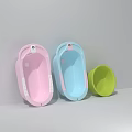 Colorful Plastic Baby Bathtubs in Pink Blue Green with Handles for Newborns