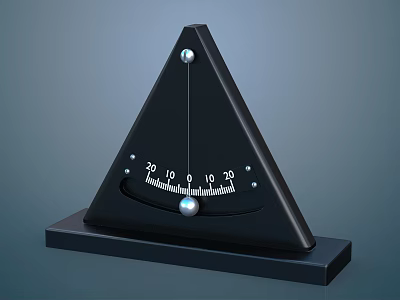 Black Triangle Decorative Ornament Set With Silver Spheres And Scale Markings 3d model