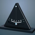 Black Triangle Decorative Ornament Set With Silver Spheres And Scale Markings 3d model