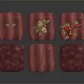 Red Square Planting Mats with Tomato Plants in Different Growth Stages