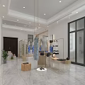 Modern Clothing Store Interior With White Dresses Wooden Displays Large Windows And Mirrors
