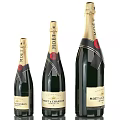 Premium Elegant Display of Moët Chandon Champagne Bottles and Champagne Glasses
