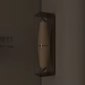 Modern Wall Lamp with Warm Light Metal Frame and Glass Shade Mounted on Wall