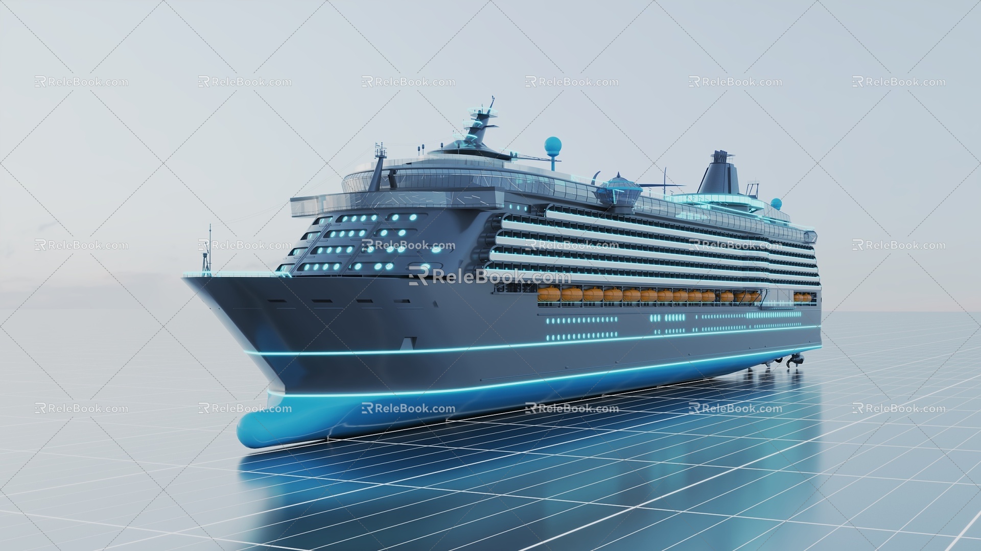 Cruise Ship Cruise Ship Technology Ship Sea Ship Science Fiction Future Sea Transportation 3d model