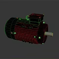 Heavy Duty Black Electric Motor With Terminal Box Metal Shaft And Heat Sink
