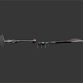 Vintage Rustic Garden Tools Still Life With Pickaxe Fork Shovel On Dark Background