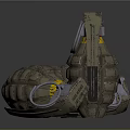 Gray Green Military Grenades With Yellow Stripes Metal Rings And Fuses