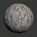 Wooden And Stone Textured Sphere With Colorful Patterns And Detailed Surface