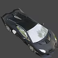 Black Sleek Sports Car With Aerodynamic Design And Rear Spoiler