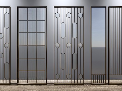 Modern partition glass screen partition combination model