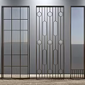 Modern partition glass screen partition combination 3d model