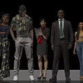 Diverse Group of People Standing Together Showcasing Various Clothing Styles Including Casual And Formal Outfits