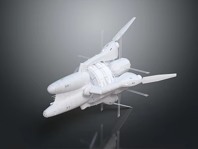 White Space Shuttle Model With Detailed Aerospace Structure And Design 3d model