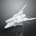 White Space Shuttle Model With Detailed Aerospace Structure And Design