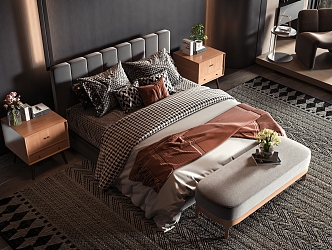 Style Commodity Bed 3d model