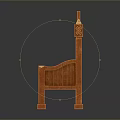 Ornate Classical Wooden Armchair With Intricate Carvings Red Upholstered Seat And Elegant Design