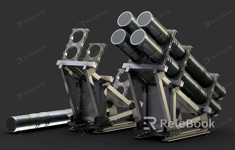 Multi-barrel rocket launcher air defense system model