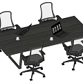 Office desk and chair combination 3d model