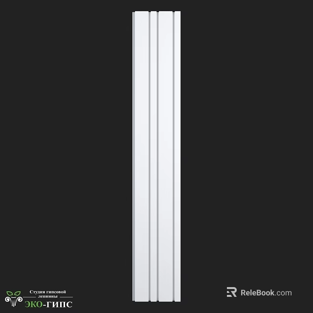Black Wall With White Vertical Stripes In Minimalist Modern Interior Design 3d model 