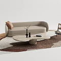 Quiet Sofa Tea Table Combination Sofa Coffee Table 3d model