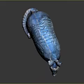 Unique Armadillo Sculpture With Blue Brown Detailed Texture Artistic Design