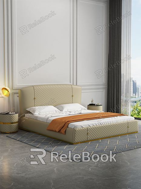 Modern background double bed model