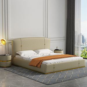 Modern background double bed 3d model