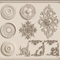 Elegant Intricate Decorative Carvings For Classical Wall And Ceiling Ornaments