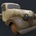 Vintage Rustic Truck Model With Wooden Flatbed Red Wheels And Classic Design