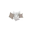 Collection of Neutral Tones Throw Pillows with Geometric Patterns and Textured Designs for Home Decor