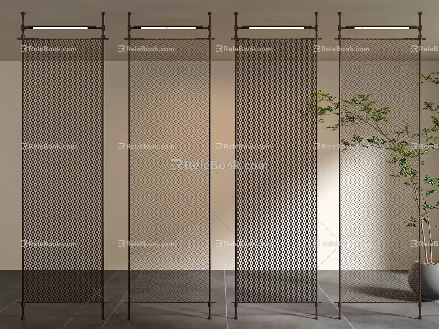 Metal mesh partition 3d model