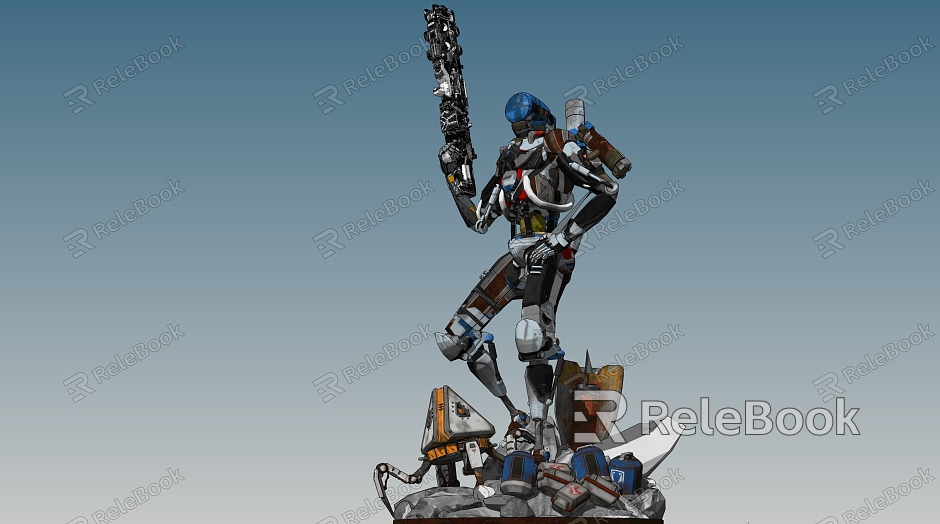 Modern robot robot doomsday wasteland warrior mecha sculpture model